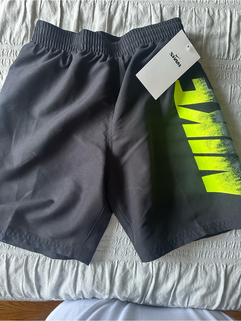 Nike Black Shorts with Neon Yellow Accent